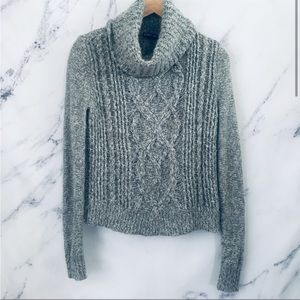 Wool Blend Chunky Knit Sweater Grey